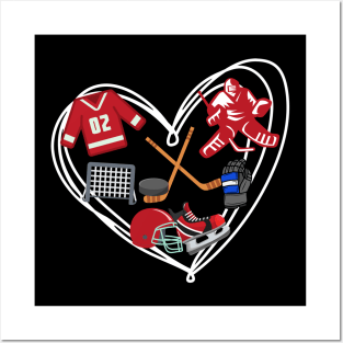 Womens Mens Love Playing Hockey Gift for hockey mom dad best hockey player Posters and Art